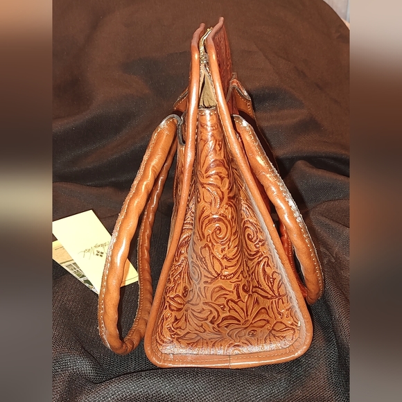 NWT  Patricia Nash Paris Large Satchel - *RARE* Tooled Rose -Color Florence - Picture 8 of 14